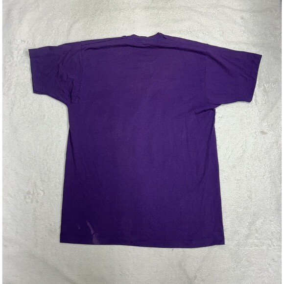 Vintage 90s Beach Palm Trees Single Stitch Puffy Graphic T-Shirt Purple Size XL - Picture 9 of 10